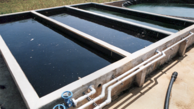 Image shows leachate tanks, often used as part of leachate treatment systems. Leachate awaiting removal to a POTW.